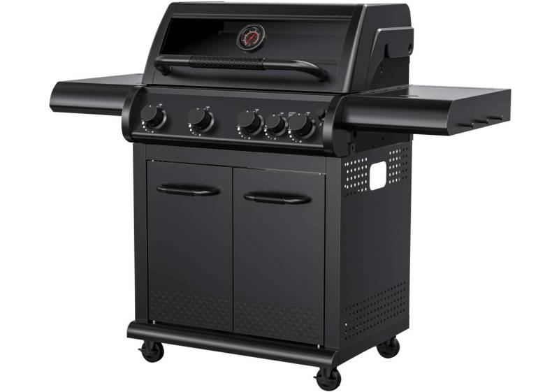 Kynast BBQ Gasgrill EL PANTERA 4 + 1 Seitenbrenner 19,6 kw Edelmatt-schwarz