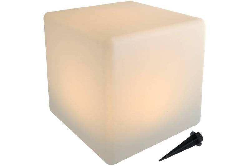 Kynast LED Solar Würfelleuchte 30 cm Milchglas Optik Würfel Gartenleuchte