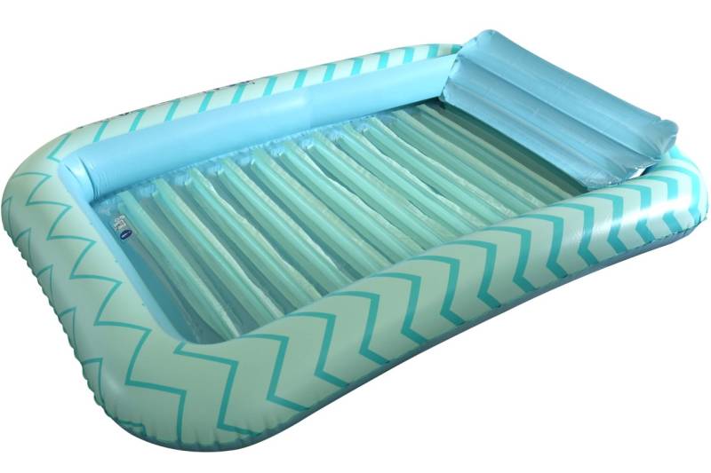 Kynast Poolliege aufblasbar 180 x 122 x 24 cm blau grün mit Kissen