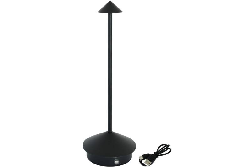 LED Akku Tischleuchte Robin schwarz 29,5 cm mit Touch 2 Lichtfarben kabellos