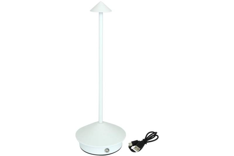 LED Akku Tischleuchte Robin weiß 29,5 cm mit Touch 2 Lichtfarben kabellos