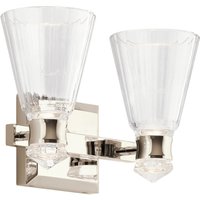 LED Badezimmerlampe Wand IP44 36,8 cm breit Glas Metall von ELSTEAD