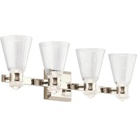 LED Badezimmerleuchte Spiegel Metall Glas IP44 84,8 cm lang von ELSTEAD