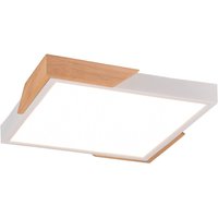 LED Deckenlampe Holz 3000 K B:31,5 cm Weiß Natur eckig von Trio Reality