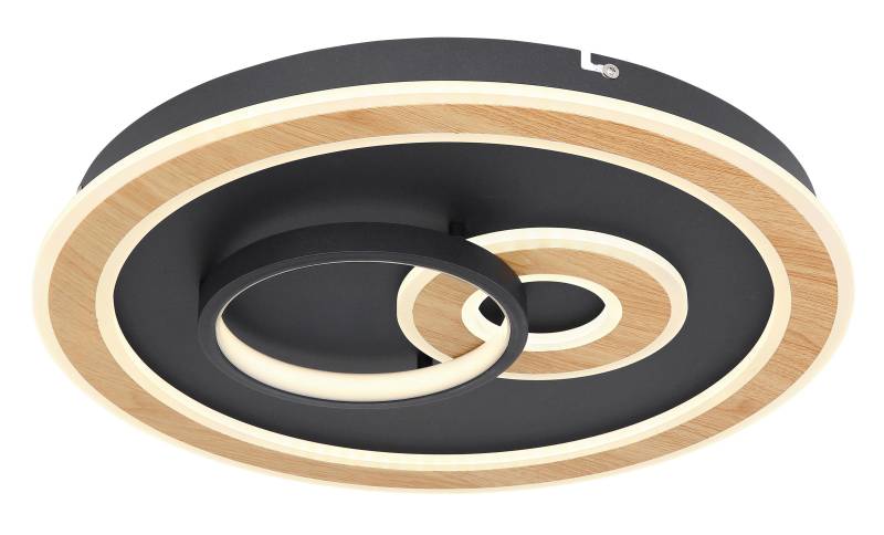 LED-Deckenleuchte Chessy in Opal/Schwarz max. 50 Watt Deckenlampe