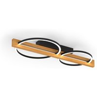 LED Deckenleuchte Metall Holz L:75,8 cm 3000 K Ringe von Eco-Light