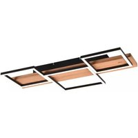LED-Deckenleuchte Switch-Dimmer Matt 1 Stück Metall / Holz Schwarz, Hellbraun