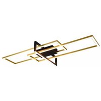LED-Deckenleuchte ca. 100 cm breit Switch-Dimmer Messing / Schwarz Matt 1 Stück Metall Schwarz, Gelb