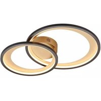 LED-Deckenleuchte inkl. Switch Dimmer ca. 43 cm breit Gold 1 Stück Metall Schwarz, Gelb