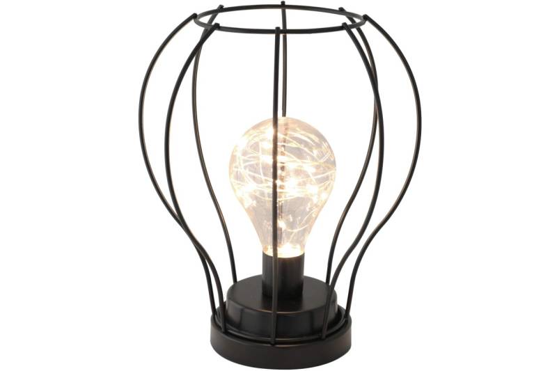 LED Deko-Lampe im  Industrial Style 18,5 x 18,5 x 21 cm schwarz
