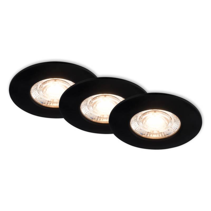 Briloner LED-Einbauleuchte 3,6 W Ø 6,5 cm 3 Stück schwarz von Briloner