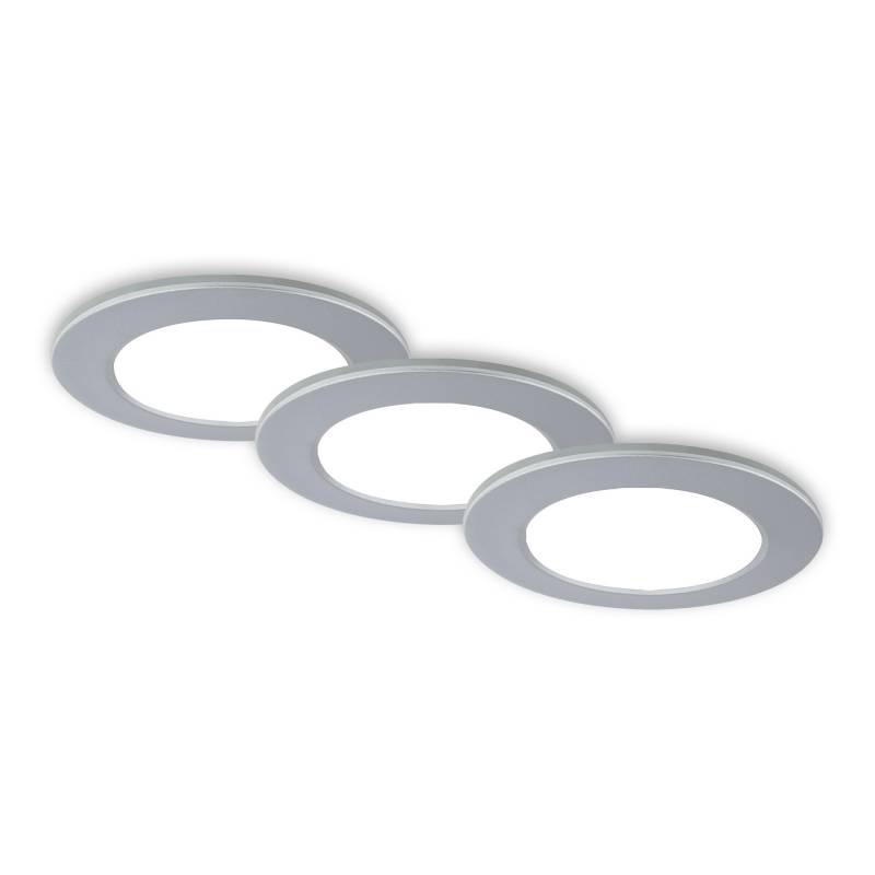 Briloner LED-Einbauleuchte 4,8 W Ø 9,2 cm 3 Stück chromfarben von Briloner