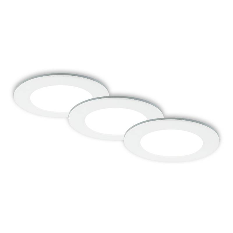 Briloner LED-Einbauleuchte 4,8 W Ø 9,2 cm 3 Stück weiß von Briloner