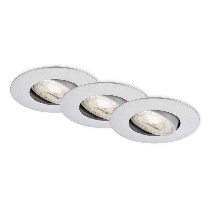 Briloner LED-Einbauleuchte 4,9 W Ø 9 cm 3 Stück chromfarben von Briloner