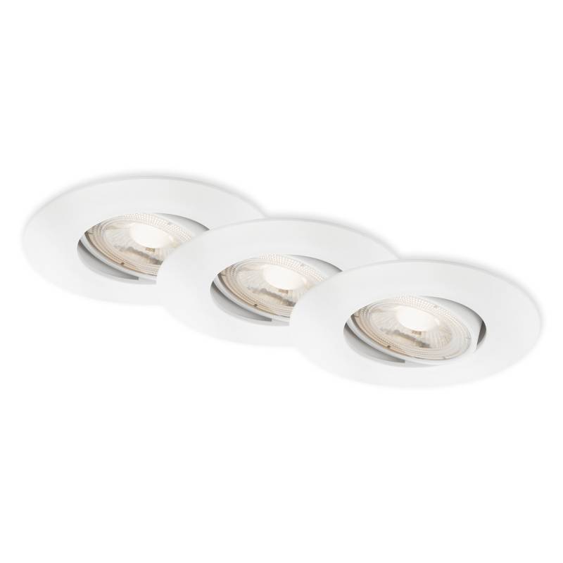 Briloner LED-Einbauleuchte 4,9 W Ø 9 cm 3 Stück weiß von Briloner