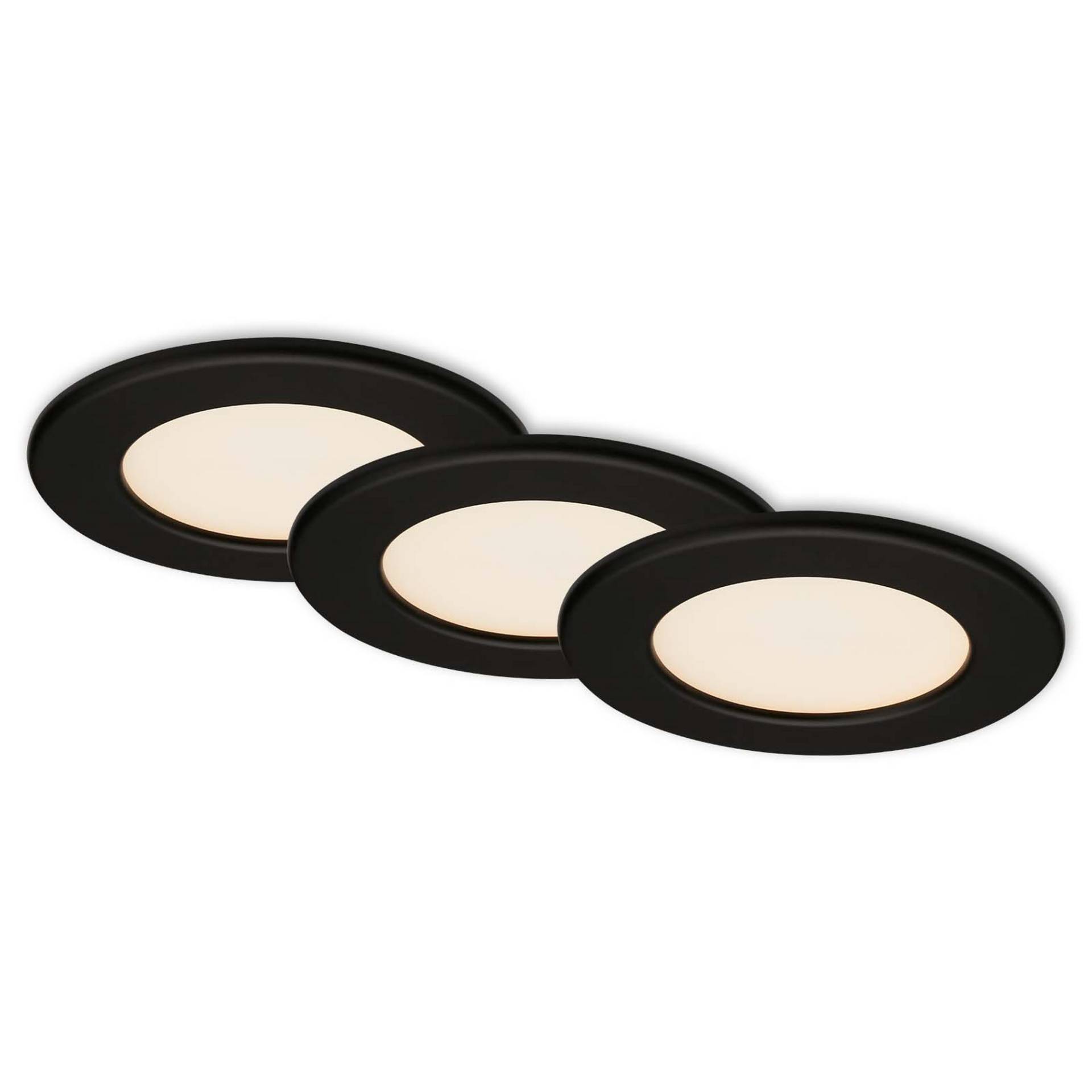 Briloner LED-Einbauleuchte 6 W Ø 11,5 cm 3 Stück mattschwarz Briloner LED-Einbauleuchte 6 W Ø 11,5 cm 3 Stück mattschwarz von Briloner