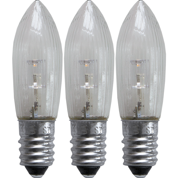 LED Ersatzleuchtmittel für Fensterleuchter - E10 - 0,2W - warmweiß - klar - 10-55V - 3 Stück von StarTrading