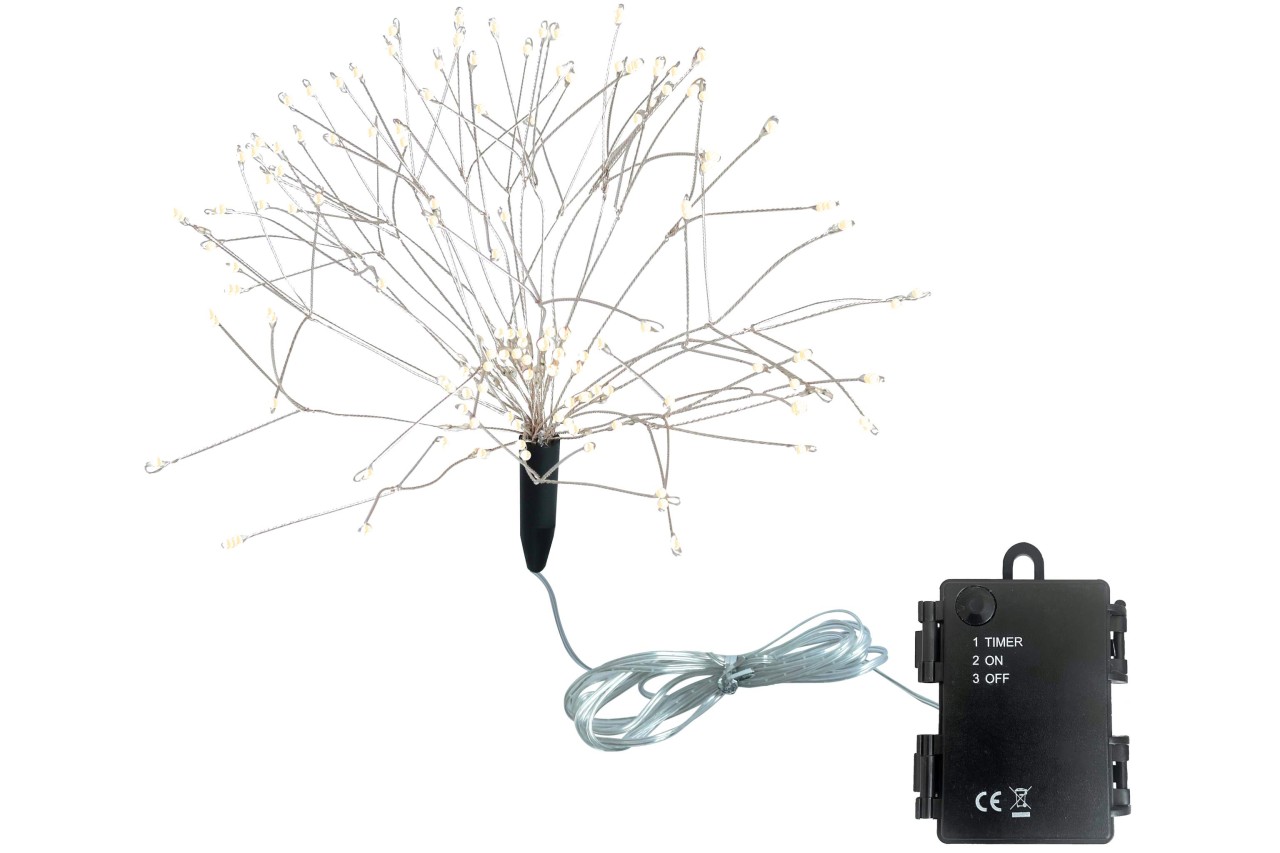 LED Feuerwerk 3D Batteriebetrieben 150 LED Ø 25,5 cm Timer Deko Beleuchtung