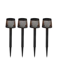 LED Gartenleuchte Erdspieß 4er Set Solar Akku IP44 Schwarz von Newgarden