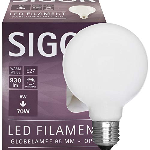 LED-Globelampe, opal matt, E27/230V/8W (70W), Dimmbar von SIGOR