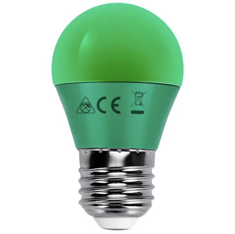 LED Glühbirne, Leuchtmittel E27 farbig froh 4W Lichtfarbe GRUEN Winkel 270º Länge 80 mm