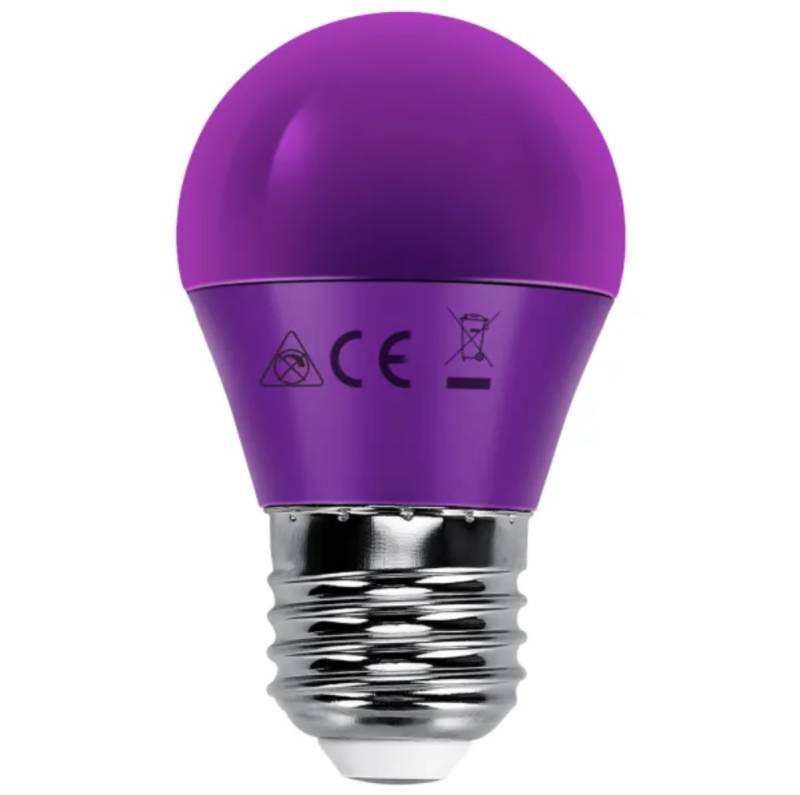 LED Glühbirne, Leuchtmittel E27 farbig froh 4W Lichtfarbe ROSA Winkel 270º Länge 80 mm