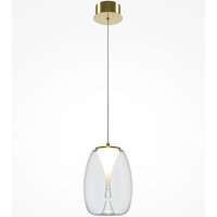 LED Hängelampe Aluminium Glas D: 20 cm rund in Gold von Maytoni