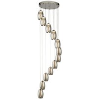 LED Hängelampe Chrom Rauchgrau 3000 K 1705 lm Metall von Searchlight