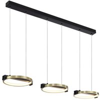 LED Hängelampe Eisen in Schwarz Gold 106 cm lang 35 W von 121004