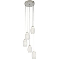 LED Hängelampe Glas 5-flammig H: max. 150 cm verstellbar LED Hängelampe Glas 5-flammig H: max. 150 cm verstellbar von Searchlight