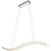 LED Hängelampe Kristall Metall 96 cm lang Welle Chrom 3000 K LED Hängelampe Kristall Metall 96 cm lang Welle Chrom 3000 K von Endon