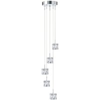 LED Hängelampe in Chrom Glas Metall 3000 K 5-flammig LED Hängelampe in Chrom Glas Metall 3000 K 5-flammig von 121004