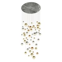 LED Hängeleuchte D: 140 cm in Chrom Kupfer Messing von Searchlight