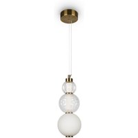 LED Hängeleuchte Metall Glas 14,7 cm breit in Gold Weiß LED Hängeleuchte Metall Glas 14,7 cm breit in Gold Weiß von Maytoni