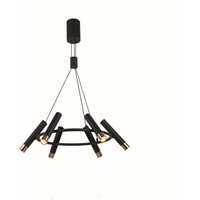 LED Hängeleuchte rund D: 70 cm in Schwarz Gold verstellbar LED Hängeleuchte rund D: 70 cm in Schwarz Gold verstellbar von Searchlight