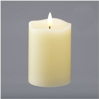 LED-Kerze 2er Set NEW FLAME ca. 10 cm hoch echtwachs Elfenbein