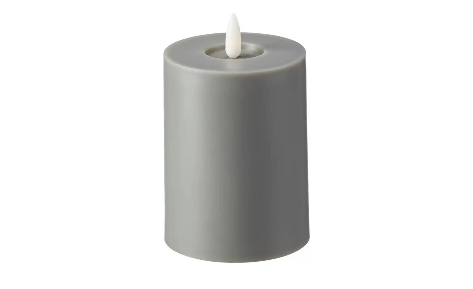 LED Kerze   ¦ grau ¦ Kunststoff ¦ Maße (cm): H: 12,3  Ø: 7.5
