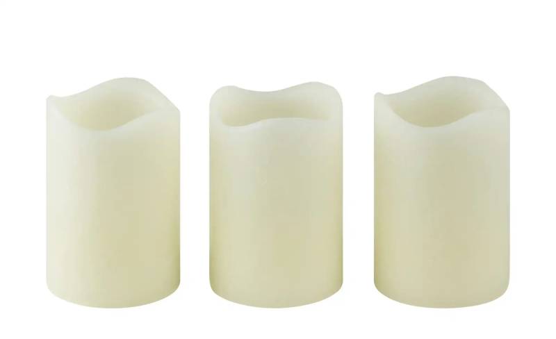 LED-Kerzen  3er-Set   ¦ creme ¦ Wachs,Kunststoff ¦ Maße (cm): H: 7,5  Ø: 5 Accessoires > Kerzen & Kerzenständer - Höffner