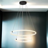 LED Kronleuchter Schwarz matt Weiß 3000 K Ø 59 cm von Searchlight