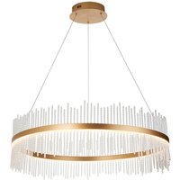 LED Kronleuchter groß D: 89 cm in Gold Ring Glas Metall von Endon
