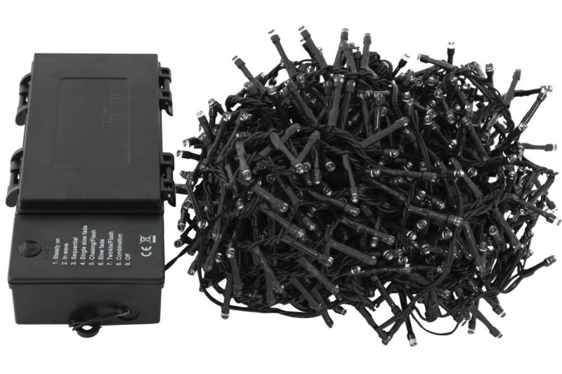 LED Lichterkette 15,5 Meter 300 LED warmweiß 8 Funktionen Batterie Timer