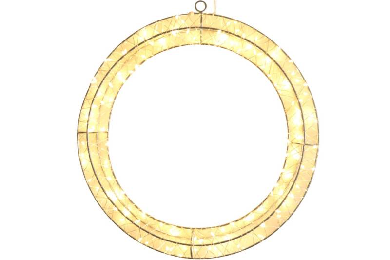 LED Lichtkranz auf Metallgestell 150 LEDs Ø 30 cm Türkranz Batterie Timer