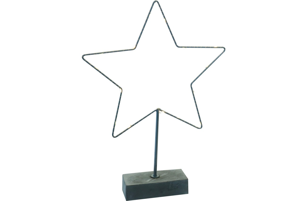 LED Metallstern auf Betonsockel 40 cm 15 LEDs batteriebetrieben Timer LED Metallstern auf Betonsockel 40 cm 15 LEDs batteriebetrieben Timer