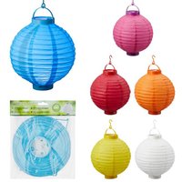 LED Papier Lampion 3er Set bunt