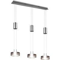 LED Pendelleuchte 3x9W Nickel Matt 1 Stück Metall Hellgrau