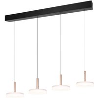 LED Pendelleuchte 4x 7,5W  Matt / Coffee / Glas Opal 1 Stück Metall / Glas / Holz Hellbraun, Weiß, Schwarz