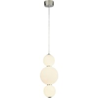 LED Pendelleuchte Glas Ø 18 cm Chrom Weiß 3000 K 2200 lm von Searchlight