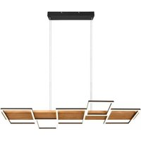 LED-Pendelleuchte Matt 1 Stück Metall / Holz Hellbraun, Schwarz