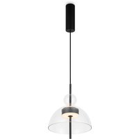 LED Pendelleuchte Metall Glas H: max. 348 cm Schwarz von Maytoni