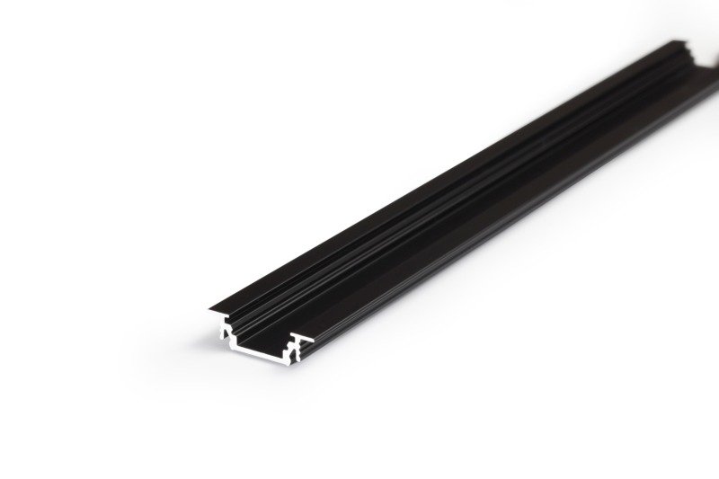 LED Profil TYP B schwarz, LED U-Profil / Einbauleiste / Aluleiste für max. 10mm breite LED Streifen